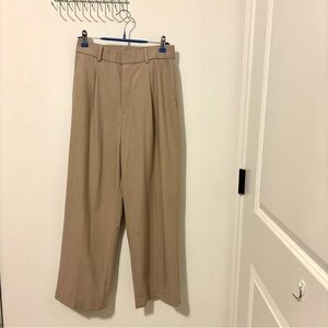Uniqlo Tan Wide Leg Dress Pants